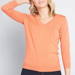 Modcloth Charter School V-Neck Knit Sweater Size S